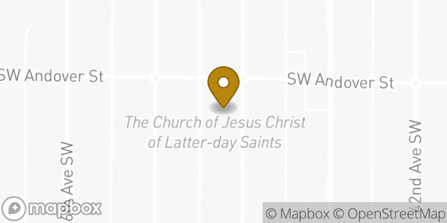 Map showing the location of The Church of Jesus Christ of Latter-day Saints in Seattle, WA 98116