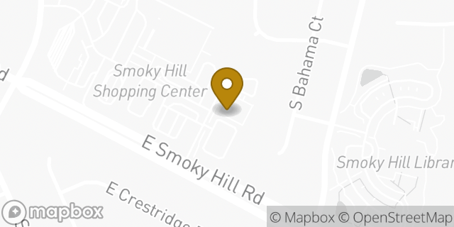 Map showing the location of Smoky Hill KinderCare in Centennial, CO 80015
