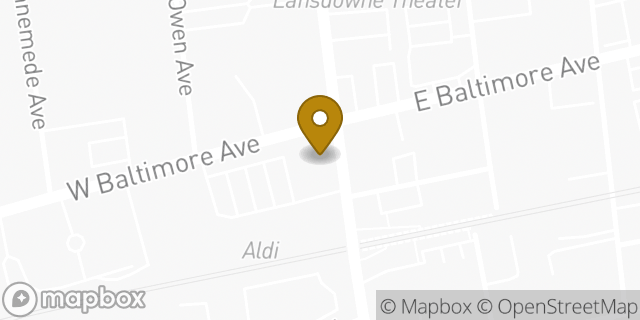 Map showing the location of Walgreens in Lansdowne, PA 19050