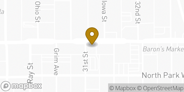 Map showing the location of Bank Of America in San Diego, CA 92104