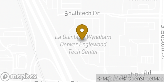 Map showing the location of La Quinta by Wyndham Denver Englewood Tech Center in Greenwood Village, CO 80112