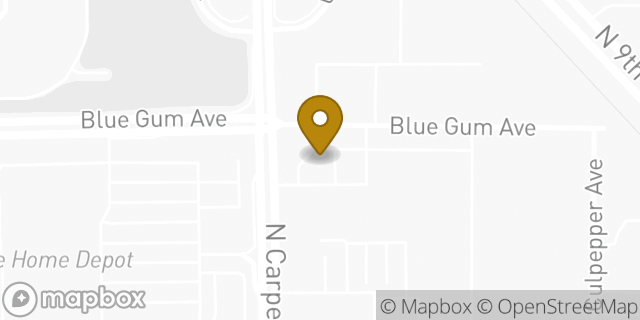 Map showing the location of Amazon Locker - Cas in Modesto, CA 95351