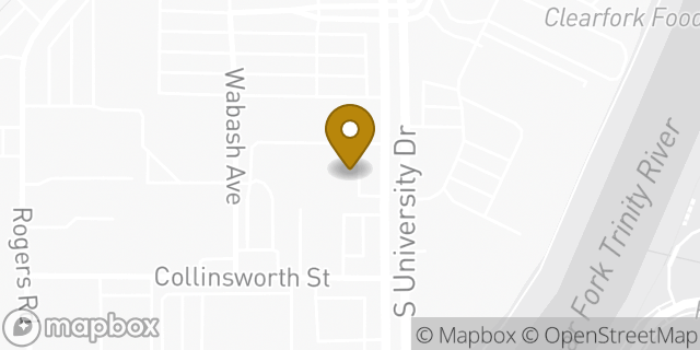 Map showing the location of Amazon Locker - Ajax in Fort Worth, TX 76107