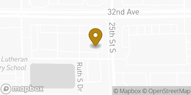 Map showing the location of Starbucks in Fargo, ND 58104