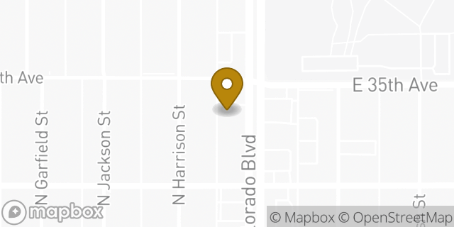 Map showing the location of Amazon Locker - Emee in Denver, CO 80205