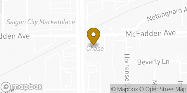 Map showing the location of Chase Bank in Westminster, CA 92683