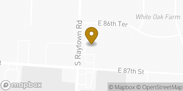 Map showing the location of Raytown KinderCare in Raytown, MO 64138