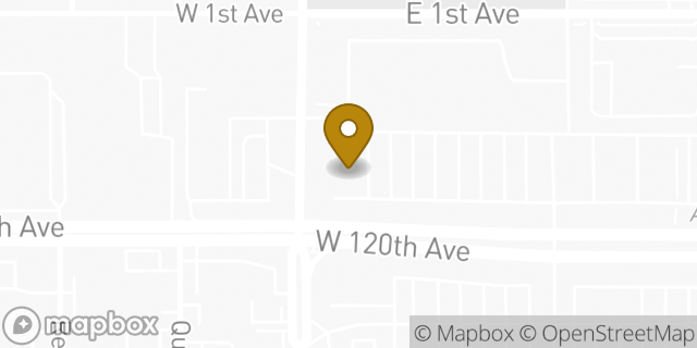 Map showing the location of AutoZone in Broomfield, CO 80020