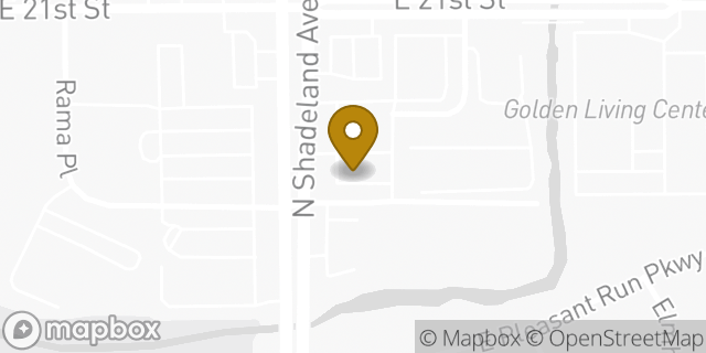 Map showing the location of Starbucks in Indianapolis, IN 46219