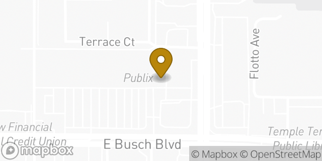 Map showing the location of The UPS Store in Temple Terrace, FL 33617