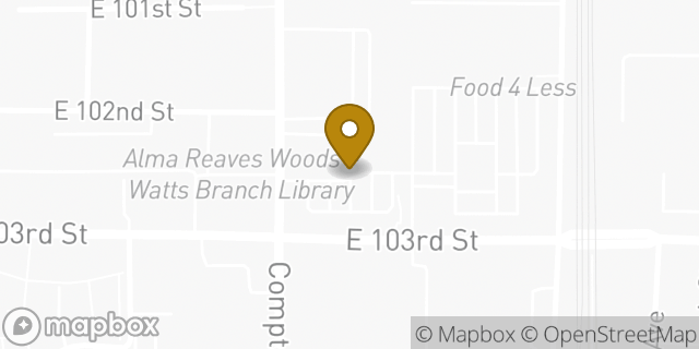 Map showing the location of Los Angeles-Watts in Los Angeles, CA 90002