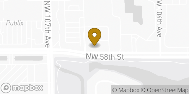 Map showing the location of Bank of America Walk-Up ATM | Landmark At Doral in Doral, FL 33178