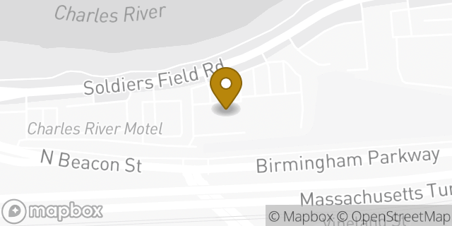 Map showing the location of Starbucks in Brighton, MA 02135