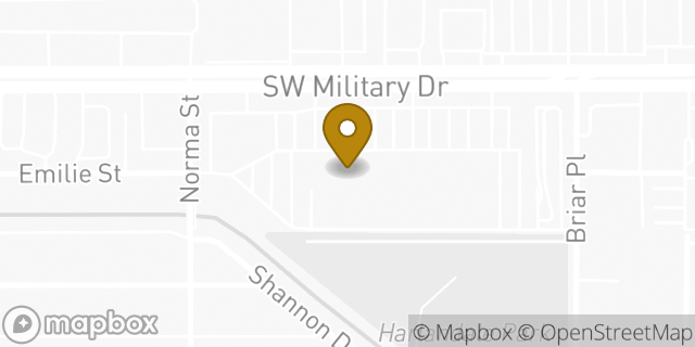 Map showing the location of Chuck E. Cheese in San Antonio, TX 78221