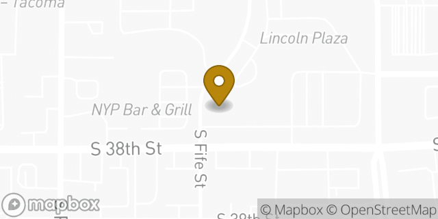 Map showing the location of Starbucks in Tacoma, WA 98409
