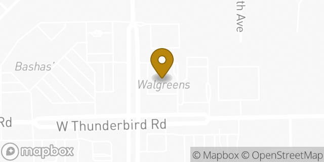 Map showing the location of ATM Walgreens in Peoria, AZ 85381