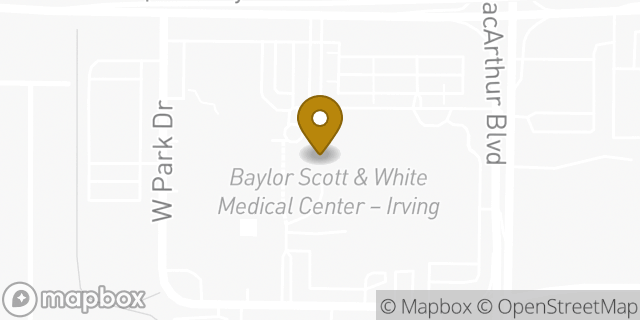 Map showing the location of Starbucks Coffee Company in Irving, TX 75061