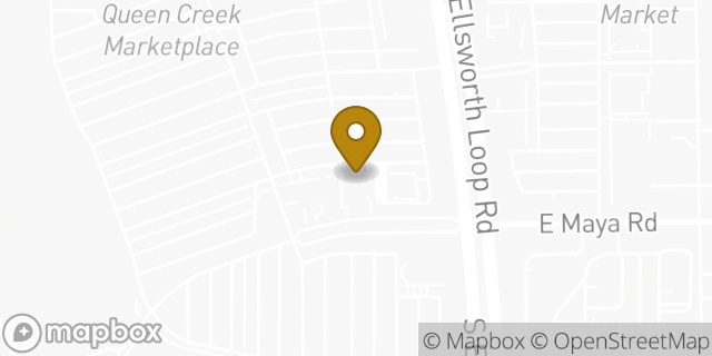 Map showing the location of Buffalo Wild Wings in Queen Creek, AZ 85142