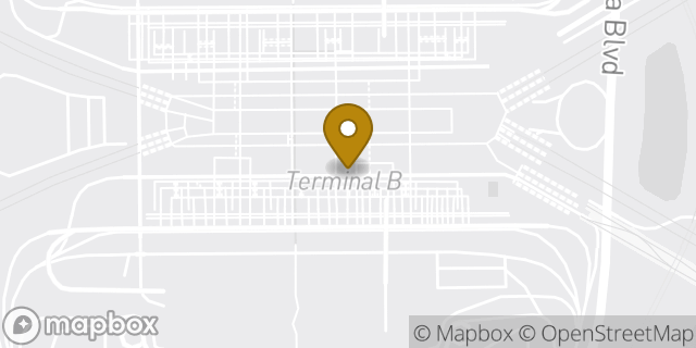 Map showing the location of Hertz Car Rental - MCO - Orlando International Airport in Orlando, FL 32827