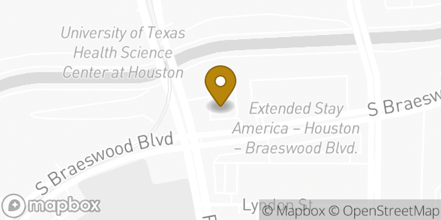 Map showing the location of Chase Bank in Houston, TX 77030