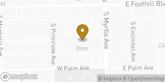 Map showing the location of Vons in Monrovia, CA 91016