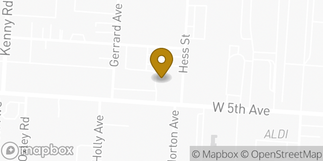 Map showing the location of Buffalo Wild Wings in Columbus, OH 43212
