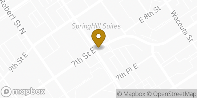 Map showing the location of Avis Rent A Car in St Paul, MN 55101