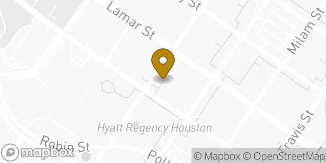 Map showing the location of Starbucks in Houston, TX 77002