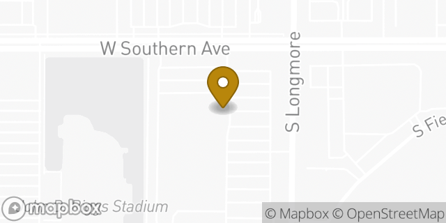 Map showing the location of Starbucks in Mesa, AZ 85202