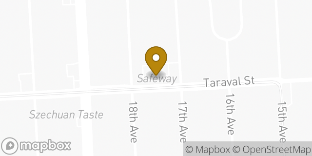 Map showing the location of Safeway in San Francisco, CA 94116