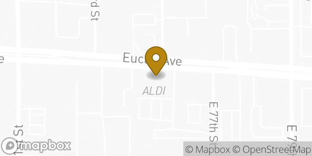 Map showing the location of Aldi in Cleveland, OH 44103