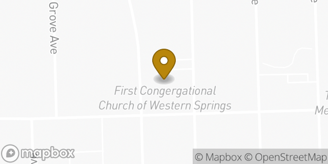Map showing the location of The First Congregational Church of Western Springs in Western Springs, IL 60558