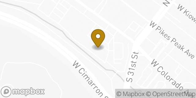 Map showing the location of The UPS Store in Colorado Springs, CO 80904