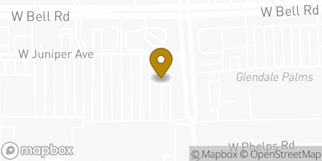 Map showing the location of AutoZone Auto Parts in Glendale, AZ 85308