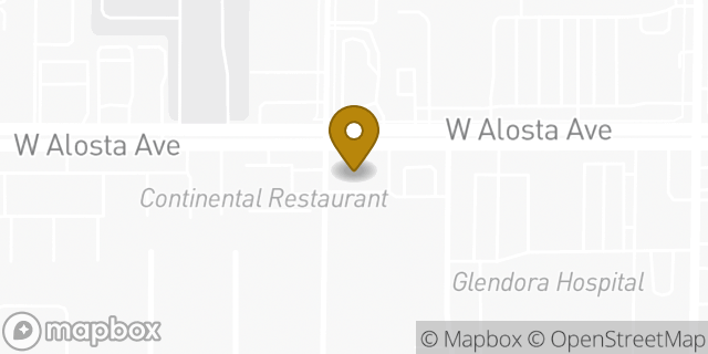 Map showing the location of AutoZone in Glendora, CA 91740