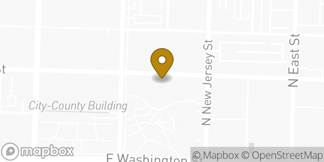 Map showing the location of Bank Of America in Indianapolis, IN 46204