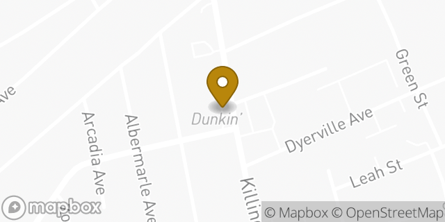 Map showing the location of Dunkin' in Johnston, RI 02919