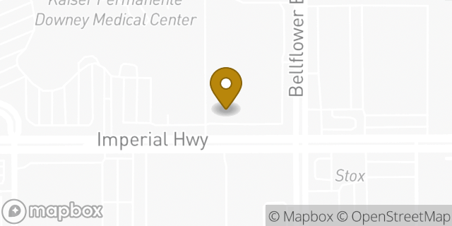 Map showing the location of Kaiser Permanente Oto/hns in Downey, CA 90242