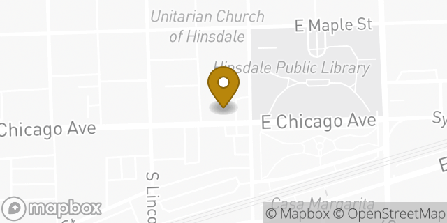 Map showing the location of Chase Bank in Hinsdale, IL 60521
