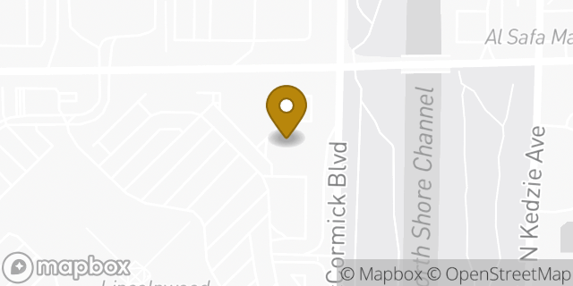 Map showing the location of Olive Garden in Lincolnwood, IL 60712
