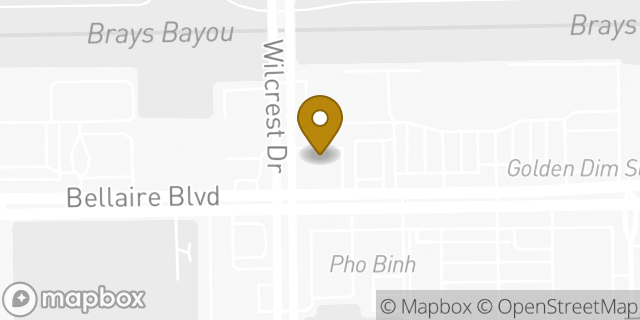 Map showing the location of Chase Bank in Houston, TX 77072