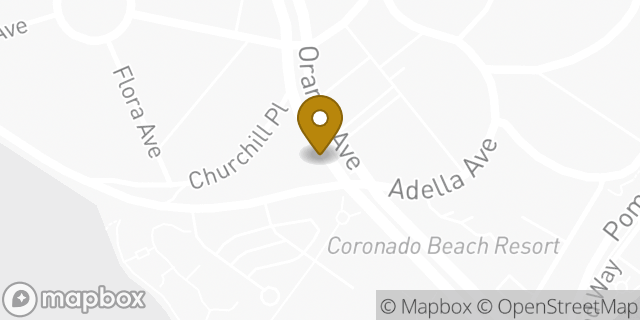 Map showing the location of Chipotle Mexican Grill in Coronado, CA 92118