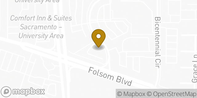 Map showing the location of Starbucks in Sacramento, CA 95826