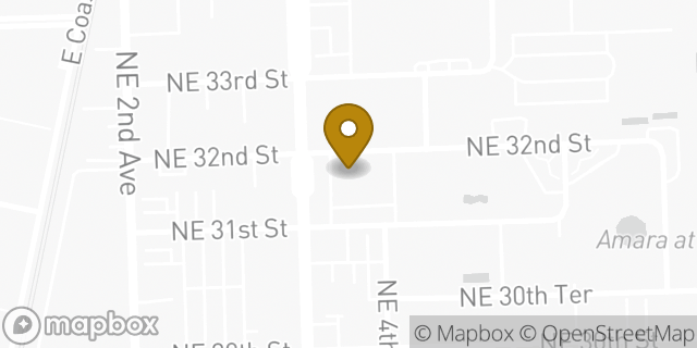 Map showing the location of Walgreens in Miami, FL 33137