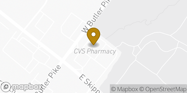 Map showing the location of CVS Pharmacy in Whitemarsh Twp, PA 19002