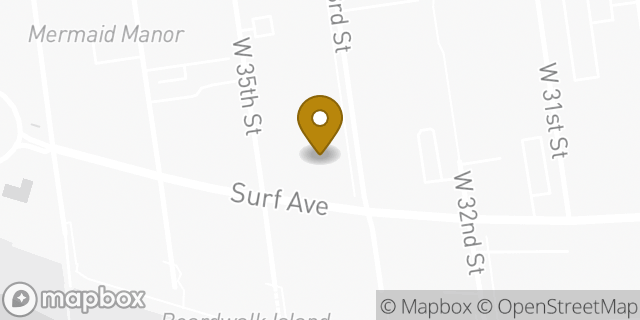 Map showing the location of Amazon Locker - Centralwest in Brooklyn, NY 11224