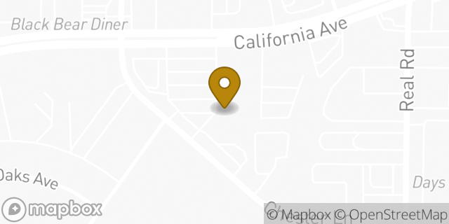 Map showing the location of Planet Fitness in Bakersfield, CA 93309