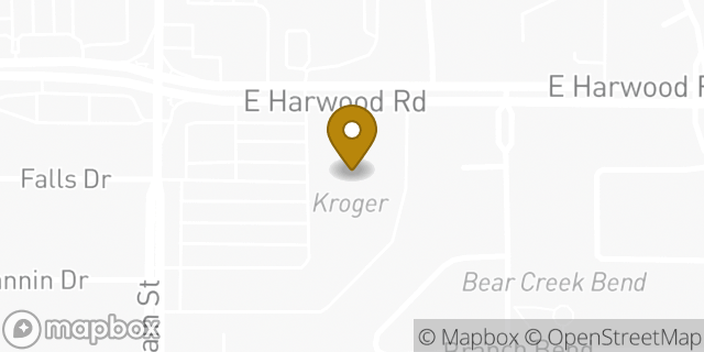 Map showing the location of Kroger in Euless, TX 76039