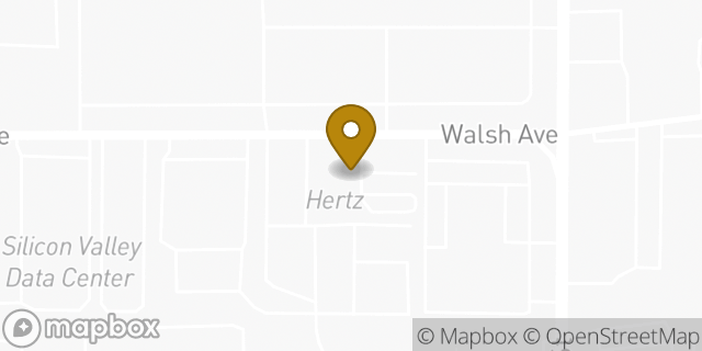 Map showing the location of Hertz in Santa Clara, CA 95050