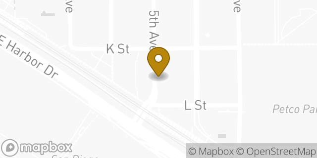 Map showing the location of Starbucks in San Diego, CA 92101
